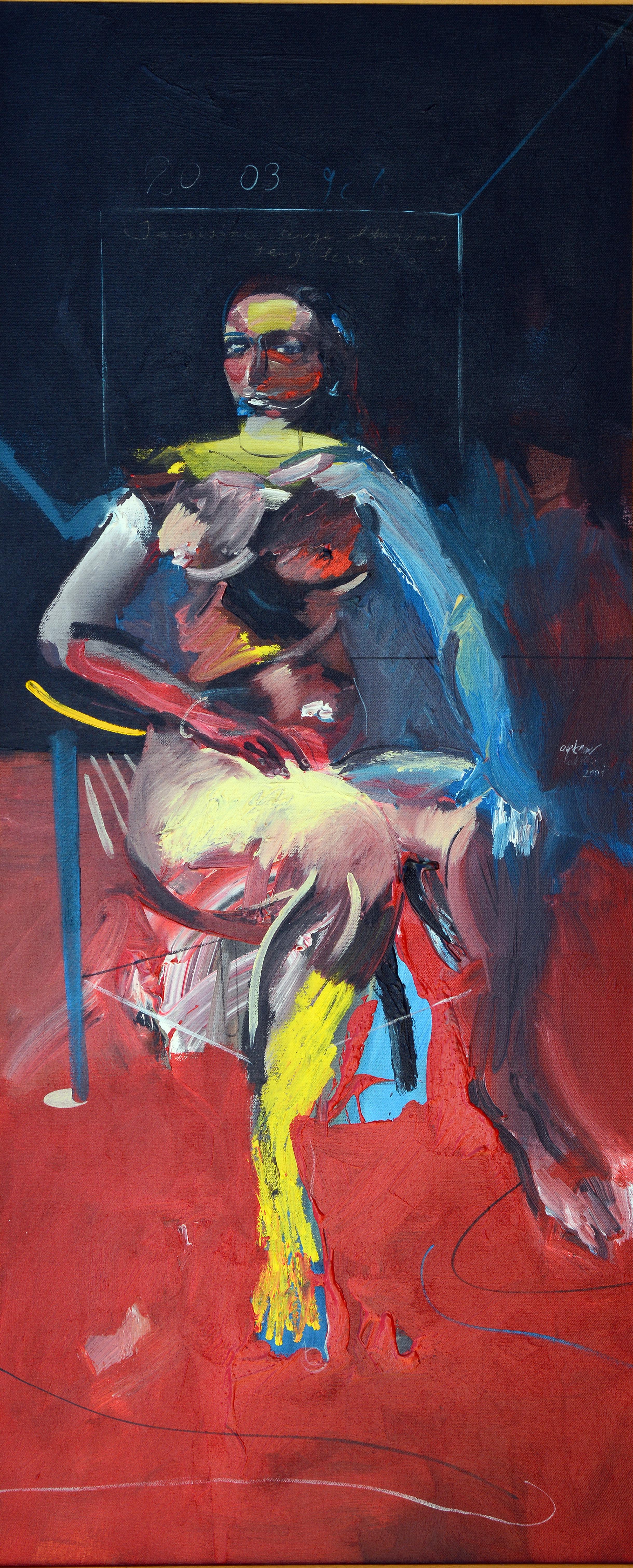 İsimsiz- Untitled, 2003, Tuval üzerine yağlıboya- Oil on canvas, 140X55 cm